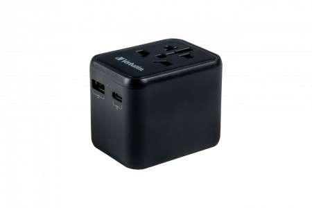 Verbatim Universal Travel Adapter UTA-02 Plug with USB-C PD & USB-A QC ports