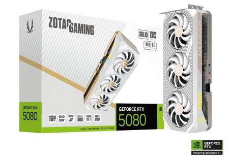 Zotac GeForce RTX5080 16GB DDR7 Solid OC White Zotac GeForce RTX5080 16GB DDR7 Solid OC White